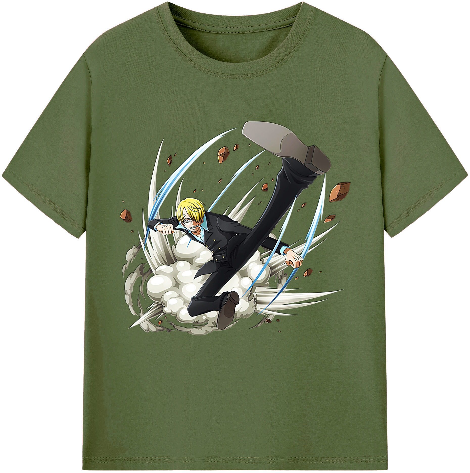 ワンピース サンジ ONE PIECE Sanji 綿100％半袖Tシャツ（フロントプリント）